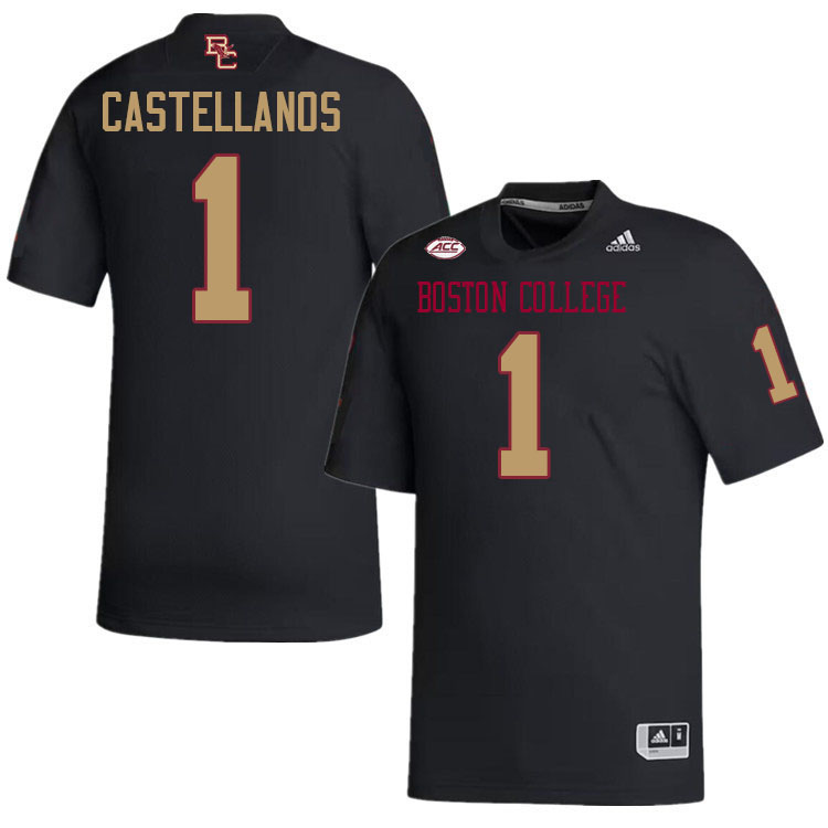 Thomas Castellanos Jersey,#1 Thomas Castellanos Boston College Eagles Football Jersey,Uniforms-Black